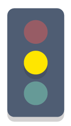 Imagem de semáforo indicando amarelo